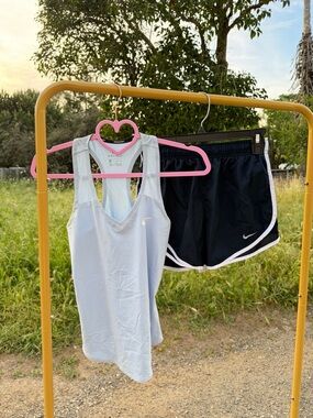 Nike Running Set🏃‍♀️🩵 Women’s Baby blue tank top & Shorts☁️ XS